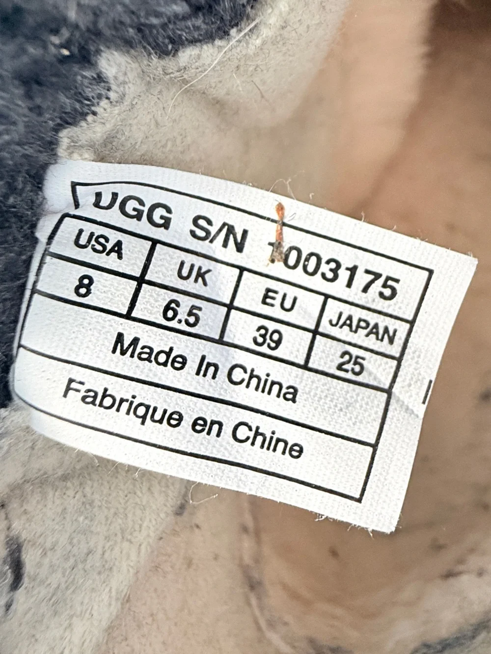 UGG Australia Cambridge Black Suede Knit Buckle Winter Boots Size 8 shearling